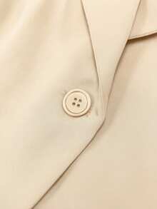 GlowEve CURVE Plus Size Women's Solid Color Single-Breasted Casual Lapel Vest, Versatile For Commuting And Outings - Apricot - View 3