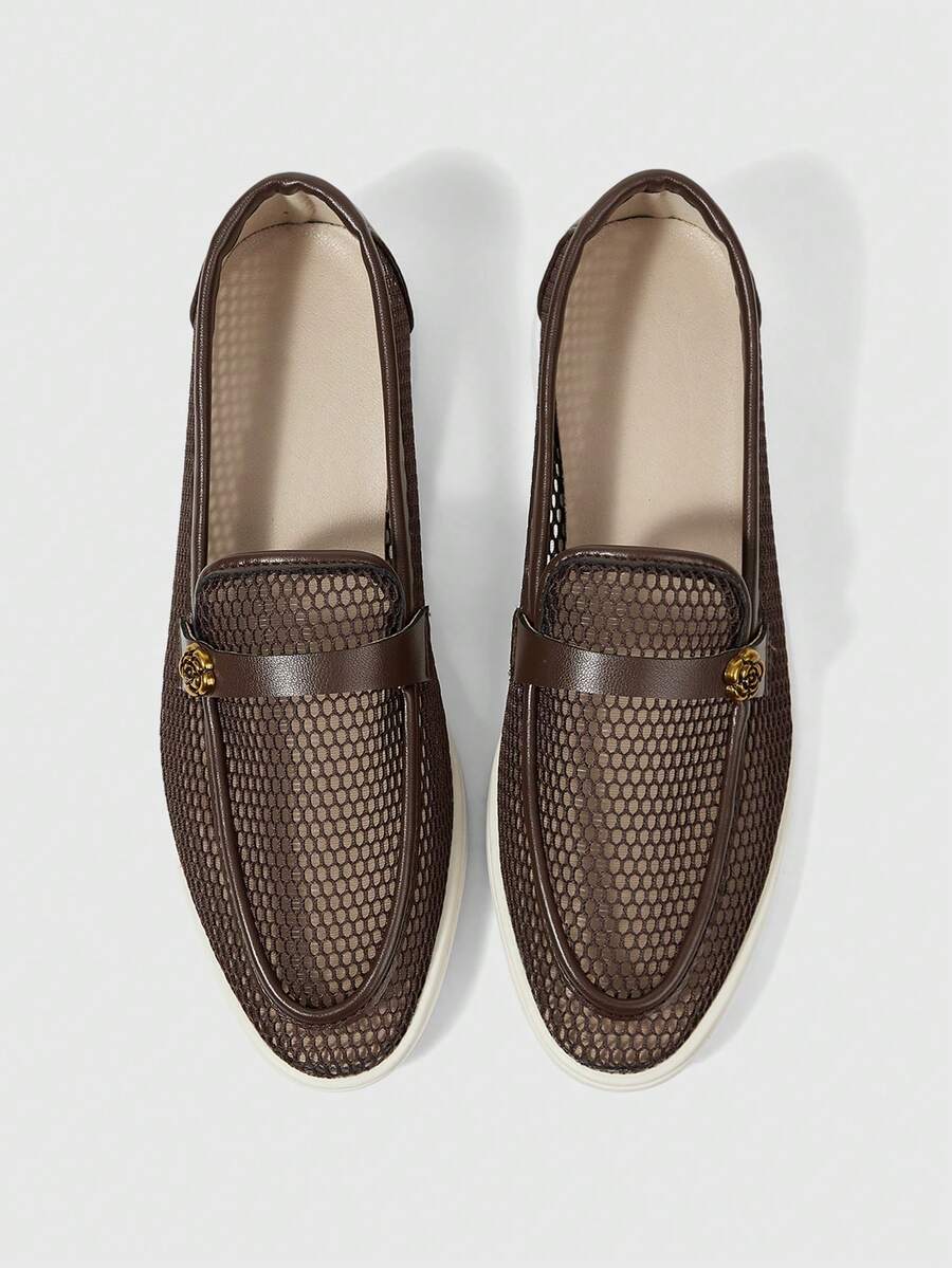 Sleekvia Giày lười nữ đế bằng, thoáng khí và thoải mái, kiểu dáng thường ngày, dành cho mùa xuân hè 2026. - Nâu đậm - Xem 1