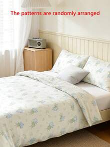 Cirelle 2/3 pièces Ensemble de housse de couette 100% coton pur à motif floral (sans couette) - Literie douce et respirante (1 housse de couette + 1/2 taie d'oreiller), Literie imprimée style campagnard, Convient pour les chambres/chambres d'amis, Essentiel pour une belle décoration de la maison et du dortoir, Un ensemble de literie confortable adapté à toutes les saisons - Multicolore - Voir 8
