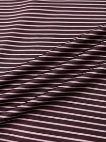 Teen Girls Striped Collar Contrast Button Front Short Sleeve Casual Blouse Mothers Day Outfit Graduation Summer Tops - Coffee Brown - View 3