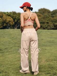 Medorelle Quần nữ có dây rút ở eo, có túi, kiểu dáng thường ngày, đa năng. - Nhiều màu - Xem 2