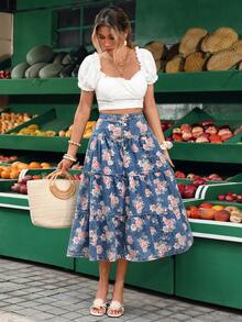 Breezaya Chân váy chữ A thêu họa tiết kiểu Pháp dịu dàng, tôn dáng và thanh lịch. - Rửa trung bình - Xem 5