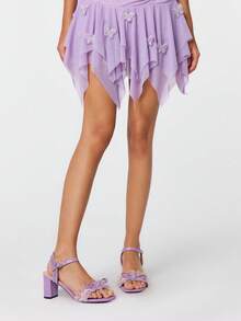 ROMWE Kawaii Sandalias de mujer de nuevo estilo de verano, tacón medio, tacón grueso, estilo hada, tacones altos - Multicolor - Ver 2