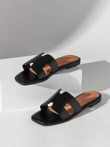 SHUZIA 女士时尚平底凉鞋 度假风 夏季鞋 春季鞋 春假鞋 复活节度假鞋 休闲鞋 沙滩鞋 - 黑色 - 查看 7