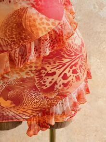 BamGleam Đầm nghỉ mát nữ nhuộm tie-dye khoét rỗng - trái cam - Xem 6