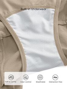 GLOWMODE 2.5" VitalSwift Mile Maker Lightweight Quick-Dry Odor Control Built-In Briefs Adjustable Waist Running Shorts Gym Outdoors - Khaki - View 5