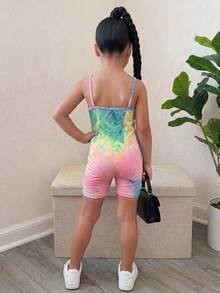Young Girl Casual Street Fashion Leopard Print Camisole Jumpsuit - Multicolor - View 2