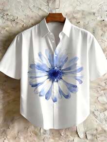 STEELVANCE 男士印花休闲短袖衬衫 - 彩色 - 查看 6