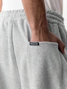 SWAVVY Quần dài nam dáng rộng, thiết kế phối màu xám, thích hợp cho mùa xuân và mùa thu. - Xám - Xem 3