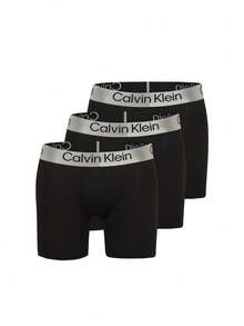 Calvin Klein سروال بوكسر رجالي LV00NB4124-UB1 عبوة 3 قطع - سروال بوكسر للرجال خريف وشتاء - الأسود - مشاهدة 1
