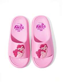 My Little Pony X SHEIN Zapatillas tipo chanclas con diseño de Pinkie Pie, de material EVA ligero y duradero, antideslizantes y de secado rápido, para usar en casa, baño, parque infantil, piscina, playa, interior y exterior - Rosa 1 - Ver 5