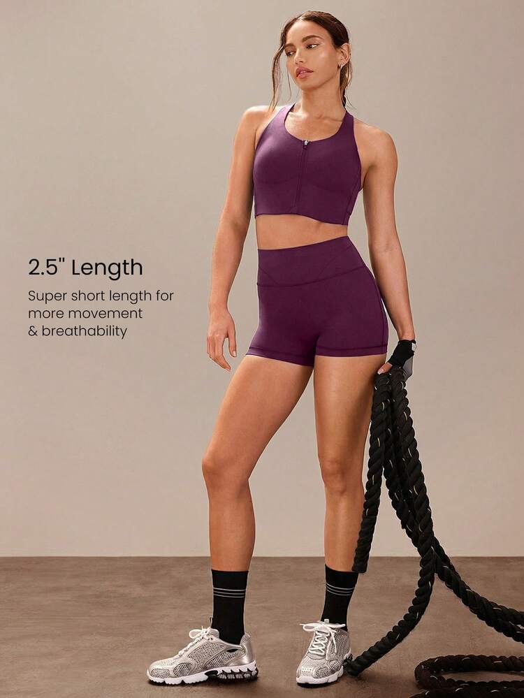 2.5" Powersculpt™ Cool Corset Quick Dry Shiny Biker Shorts Non-Slip High-Impact Running Jogging Training Gym Workout