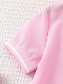 SHEIN 女童草莓印花荷叶边短袖连衣裙 - 白色 - 查看 8