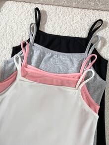 Tween Girl Solid Color Casual Versatile Camisole - Multicolor - View 4