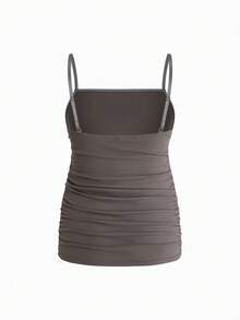BloomMama Maternity Basic Solid Color Camisole Top - Grey - View 2