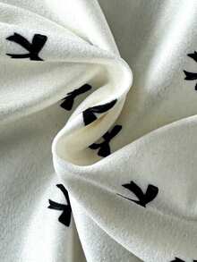 SHEIN Áo thun bé gái in nơ, kiểu dáng thường ngày, đa năng. - Màu be - Xem 3