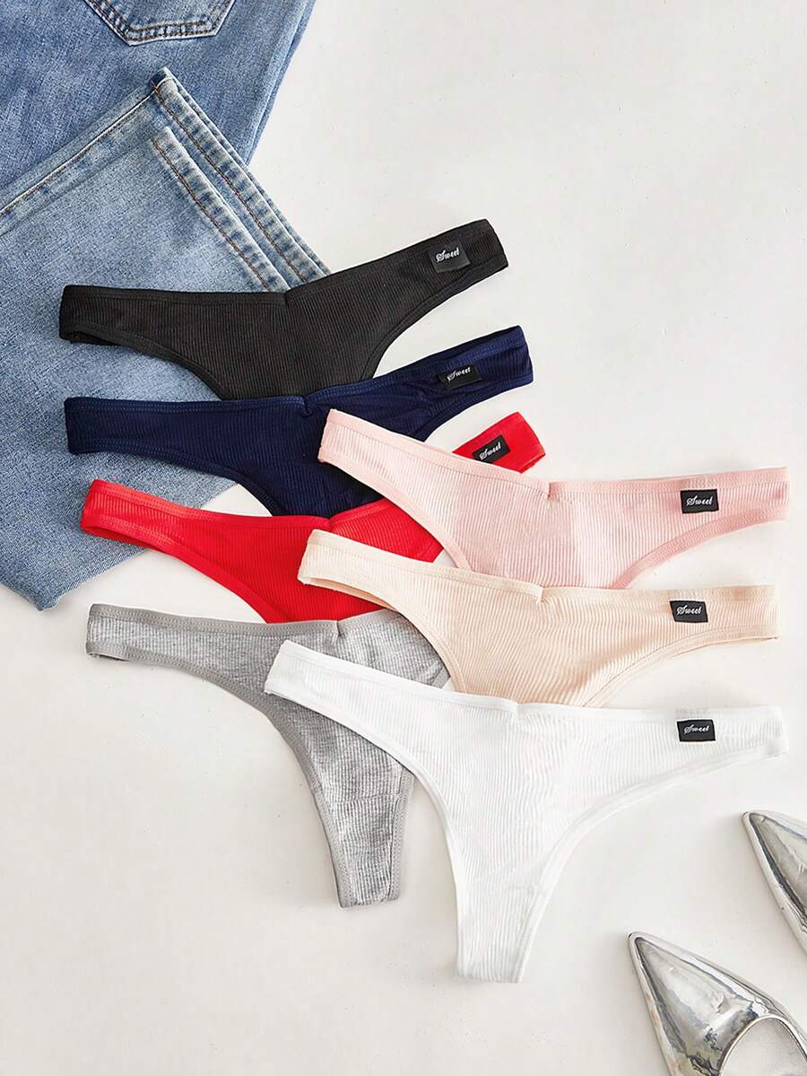 Chi tiết bản vá chữ cái 7 gói Không hiển thị quần lót gợi cảm - Nhiều màu - Xem 1