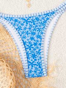 Swim Mod Damen süßer Bikini-Set mit Ditsy-Blumen-Trim, geeignet für Sommerurlaub - Verschiedenfarbig - Übersicht 6
