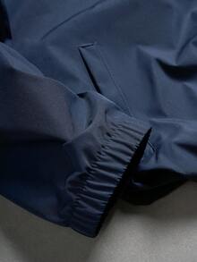 PAVTROS Men's Letter Print Long Sleeve Zip-Up Half Placket Jacket - Blue - View 7