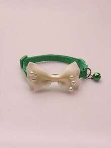 PETSIN 1 件珍珠网眼宠物项圈，带蝴蝶结装饰铃铛吊坠，舒适亲肤，可调节宠物项圈，适合中小型犬猫日常佩戴、户外散步、节日派对等场合，可爱轻便。 - 彩色 - 查看 21