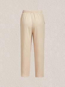 Mercer Haus 男士短袖褶皱面料西装外套领+抽绳配套长裤套装，适合外出聚会，是成功绅士的必备单品，也是送给丈夫的绝佳礼物，适合在夏威夷享受夏季热带假期。 - 杏色 - 查看 4