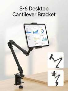 WOWSSYO Foldable Phone & Tablet Stand, Adjustable Carbon Steel Arm With 360° Rotating Base, Easy Storage, Suitable For Desk And Bed - Multicolor - View 2