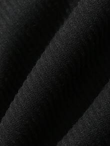 FRIFUL Women's Turtleneck Ribbed Tank Top With Mesh Ruffle Trim Sleeveless Layered T-Shirt - Black - View 6