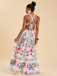 Travachic 浪漫印花系带连衣裙 - 彩色 - 查看 1