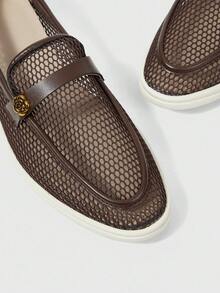 Sleekvia Giày lười nữ đế bằng, thoáng khí và thoải mái, kiểu dáng thường ngày, dành cho mùa xuân hè 2026. - Nâu đậm - Xem 3