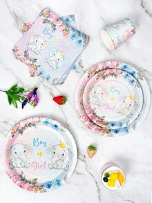 Bộ đồ dùng tiệc dùng một lần hình voi gồm đĩa, khăn ăn và cốc giấy, phục vụ 24 khách. Bộ đồ dùng tiệc bằng đĩa giấy dùng một lần này phù hợp cho sinh nhật, đám cưới, tiệc theo chủ đề và dã ngoại gia đình. - Xem 4