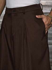 AXEPEAK Men's Loose Bermuda Shorts, Lightweight & Comfortable, Pleated Design, Suitable For Spring/Summer - Brown - View 6