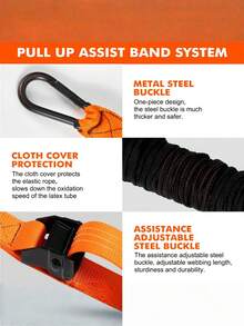 Pull Up Assist Bands, Adjustable High Strength Resistance Bands, Set Of 3 Pull Up Bands With Comfortable Fabric Foot & Knee Support, Ideal For Pull Up Assistance, Home Workout, Body Stretching & Pull Up Training - Multicolor - View 5