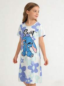 1 bộ đồ ngủ dáng rộng in hình thỏ dễ thương cho bé gái, thoải mái khi mặc ở nhà. - Nhiều màu - Xem 4