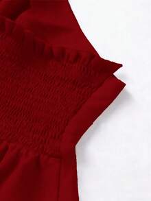 Franclia Camisa sin mangas con botones decorativos, estilo punk, talla grande, primavera/verano - Rojo - Ver 3