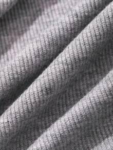 DAZY Áo thun nữ trễ vai ôm sát phối ren - Xám - Xem 7