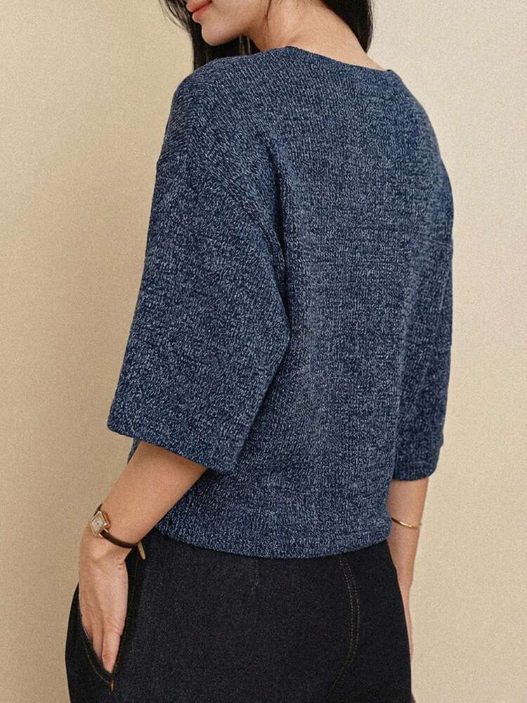 Women's Solid Color Round Neck Casual Versatile Daily Wear Short Sleeve T-Shirt