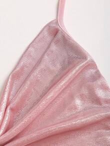 SHEIN Sweetro Sweetro 女士热带度假风吊带无袖连衣裙 - 粉色 - 查看 4