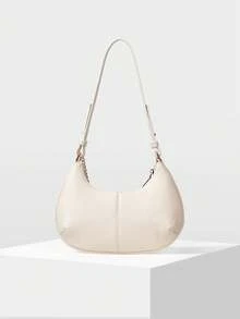 MOTF BOLSO DE HOMBRO PARA MUJER MARRÓN RETRO, DECORACIÓN EXQUISITA CON CADENA - Beis - Ver 3