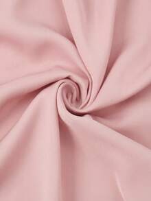 Reflora Plus Size Women Solid Color Round Neck Ruched Fashionable Date Dress - Pink - View 11