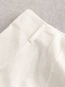 GlowEve CURVE Bộ 2 món mùa hè: Áo không tay cổ vuông và quần short, trang phục thường ngày. - trắng - Xem 6