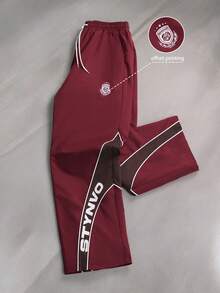 STYNVO 男士字母印花撞色抽绳腰休闲裤 - 彩色 - 查看 3