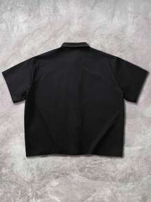 STYNVO Áo sơ mi nam công sở màu đen trơn, kiểu dáng thường ngày, có khóa hình máy bay. - màu đen - Xem 2