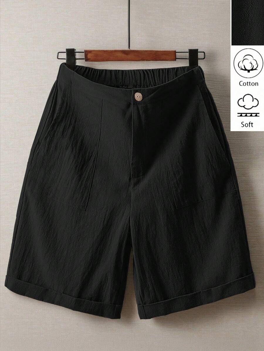 Linhara Plus Size Casual Summer Holiday Carnival Party Outfit Shorts - Black - View 1