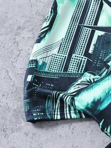 Bộ đồ 2 mảnh cho bé trai tuổi teen: Áo thun ngắn tay cổ tròn tối giản + Quần, Áo thun chủ đề Tượng Nữ thần Tự do mùa hè, Áo thun in hình phong cách Y2K, Áo thun thời trang đường phố, Trang phục cho bé trai tuổi teen, Áo thun in hình tượng Nữ thần Tự do, Áo in họa tiết, Áo thun phong cách đường phố, Áo thể hiện thông điệp tự do. - màu đen - Xem 5