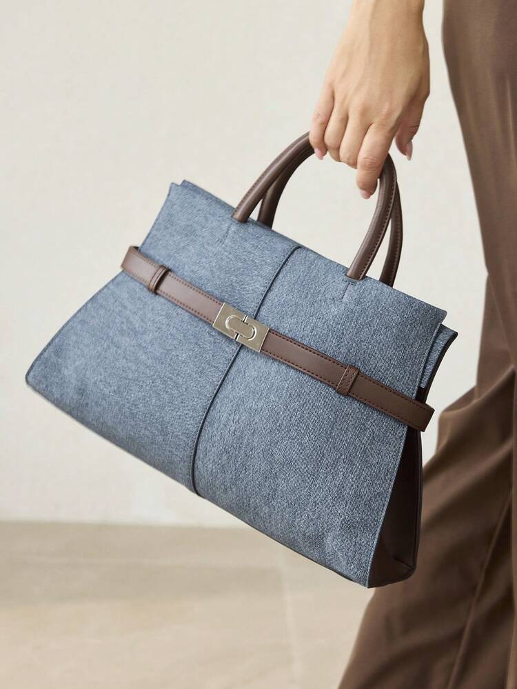 여성용 출퇴근 대용량 토트백, 정교한 스트랩, 데일리 출퇴근 기본 만능