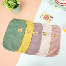 宠物春季新款狗狗服装 动物用品 宠物服装 狗狗背心 猫咪T恤 泰迪熊套装 小型动物服装 休闲酷炫背心 狗狗服装 猫咪服装 春夏两季新款背心 - 彩色 - 查看 5