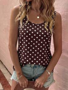 EMERY ROSE Women's Casual Polka Dot Print Camisole For Summer - Multicolor - View 3
