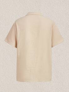 Mercer Haus 男士短袖褶皱面料西装外套领+抽绳配套长裤套装，适合外出聚会，是成功绅士的必备单品，也是送给丈夫的绝佳礼物，适合在夏威夷享受夏季热带假期。 - 杏色 - 查看 6