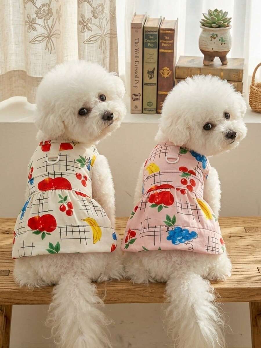 PETSIN Dog Clothing, Cat Clothing, Animal Skirts, Pet Spring/Summer New Collection, Puppy Dress, Princess Versatile Dress, Printed Stripes, Small Animal Clothing, Cool Sunscreen