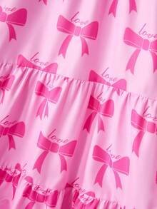 Vestido de verano para niñas preadolescentes con estampado de mariposas, cuello Peter Pan y mangas con volantes - Multicolor - Ver 4